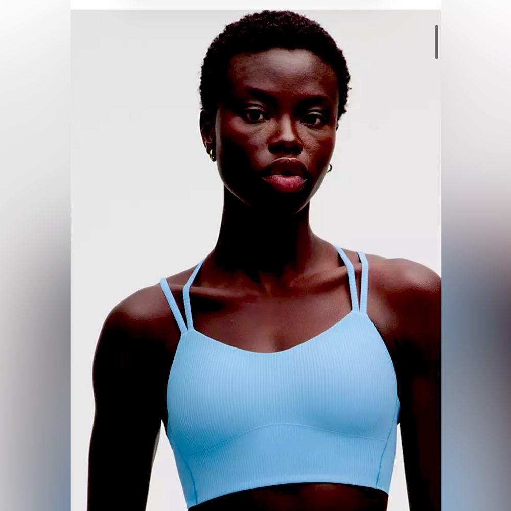 Lululemon Like a Cloud Rubbed, Long Line bra in Dreamy Blue